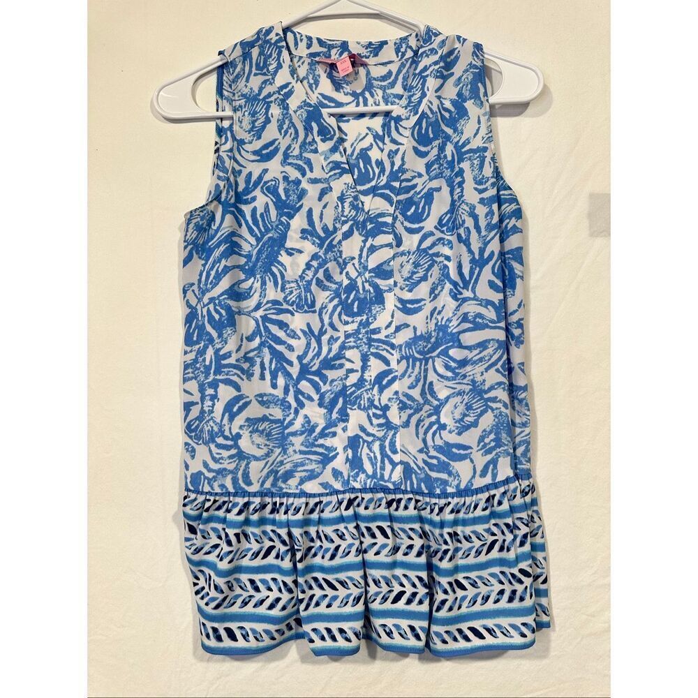 Lilly Pulitzer Woman’s Print Blue & Green Top, size XXS